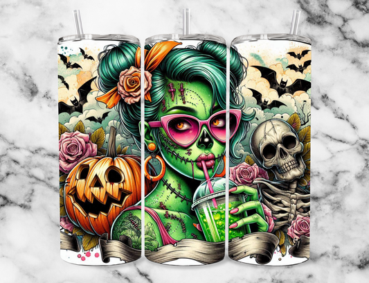 Zombie Girl 20z Tumbler Wrap (sublimation transfer)