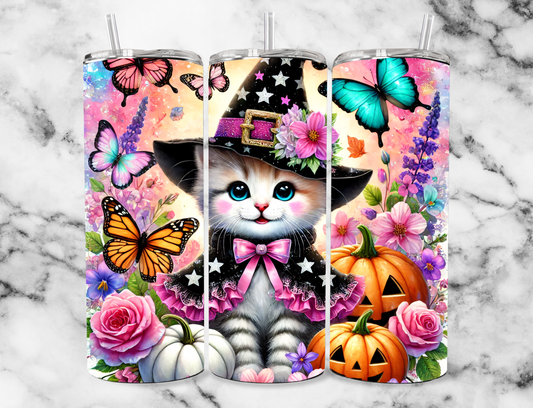 Witch cat 20z Tumbler Wrap (sublimation transfer)