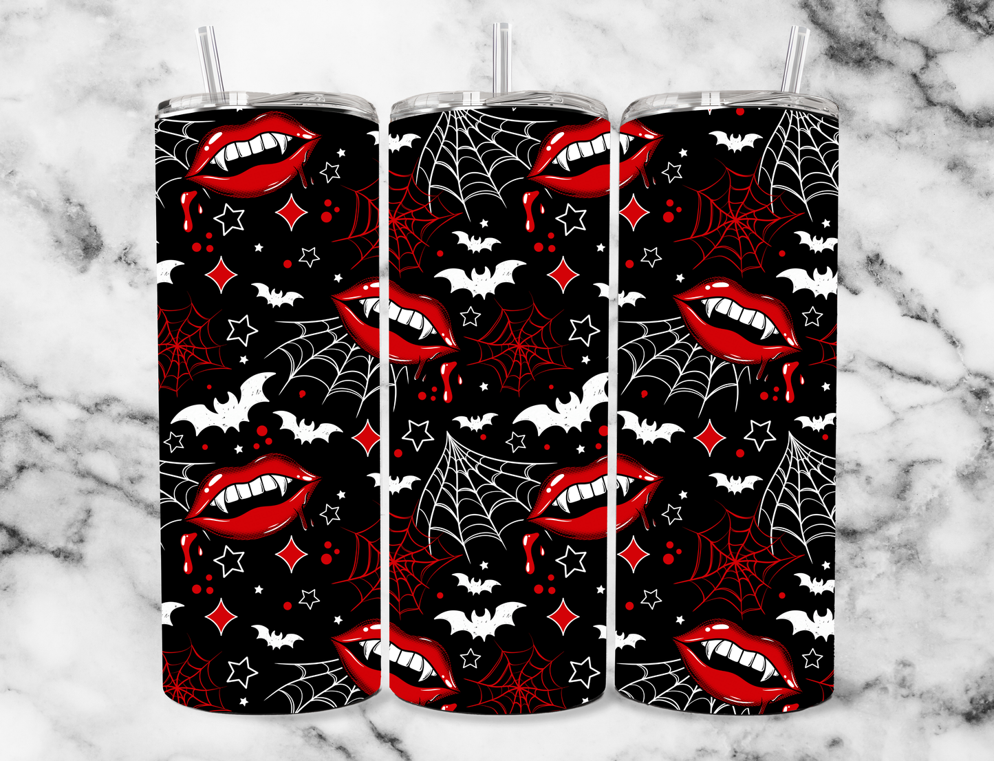 Vampire bite seamless 20z Tumbler Wrap (sublimation transfer)