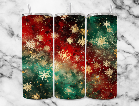 Ombre snowflake Christmas 20z Tumbler Wrap (sublimation transfer)