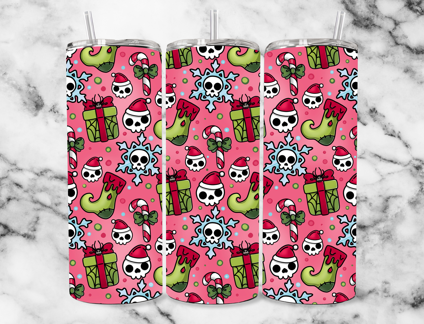 Pink skull gifts 20z Tumbler Wrap (sublimation transfer)