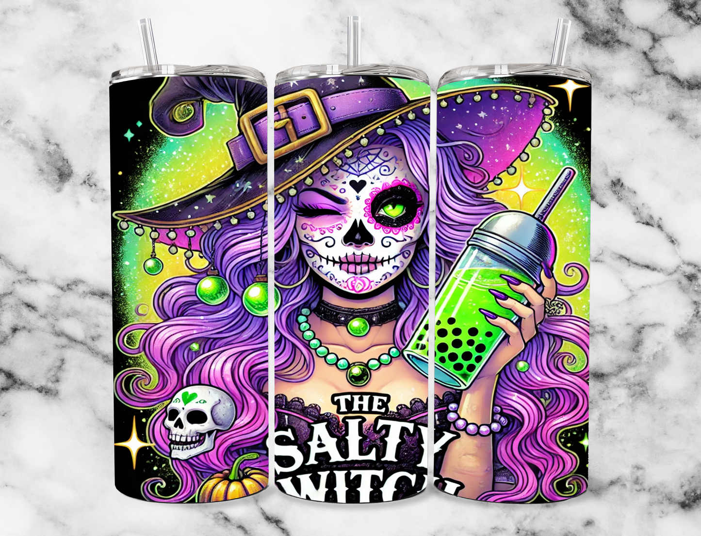 Salty Witch 20z Tumbler Wrap (sublimation transfer)