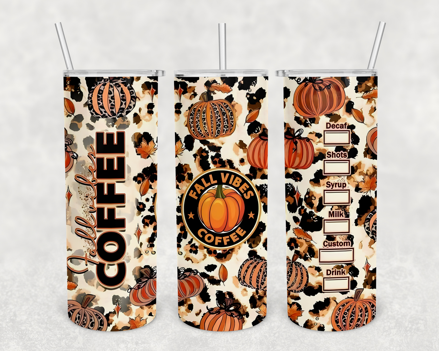 Fall Vibes Coffee 20z Tumbler Wrap (sublimation transfer)