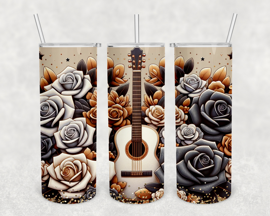 Rose Guitar 20z Tumbler Wrap (sublimation transfer)