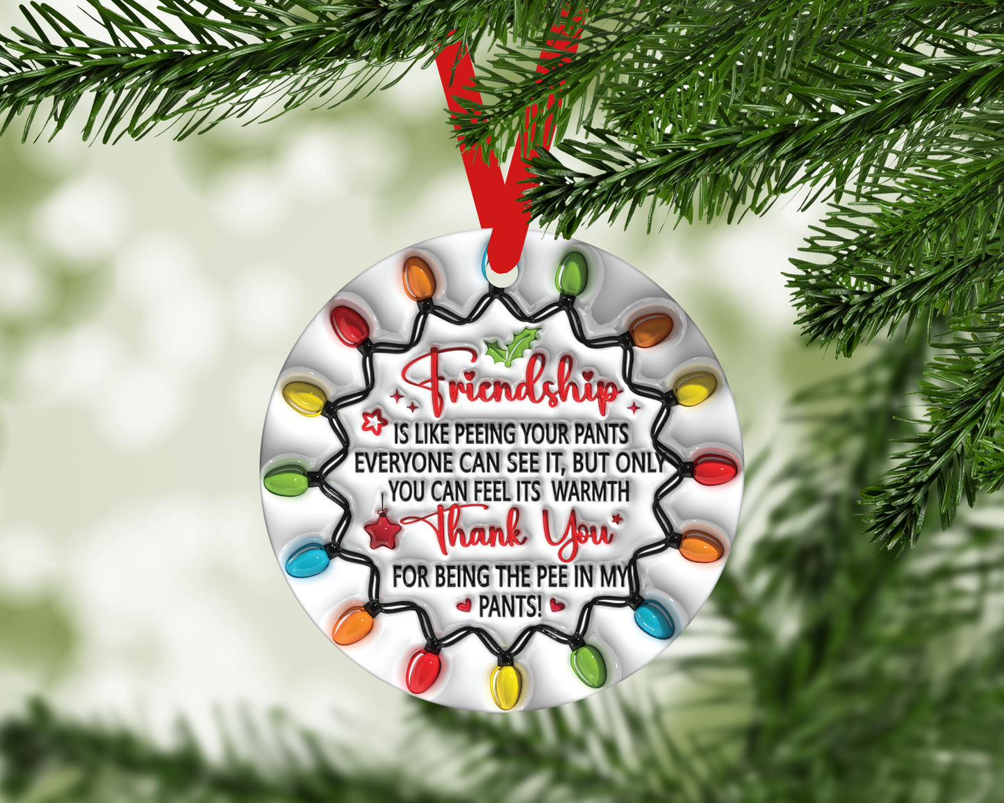 Funny Friendship Christmas Ornament (Finished Product)