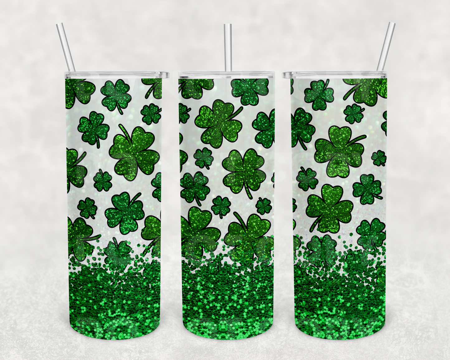 Glitter shamrock 20z Tumbler Wrap (sublimation transfer)