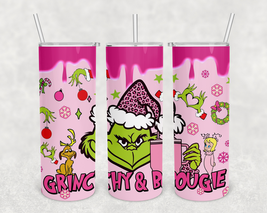 Grinchy and Boujee Tumbler Wrap (sublimation transfer)