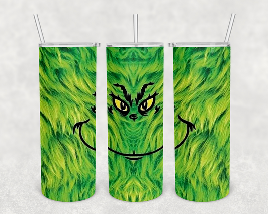 Fuzzy Grinch Tumbler Wrap (sublimation transfer)