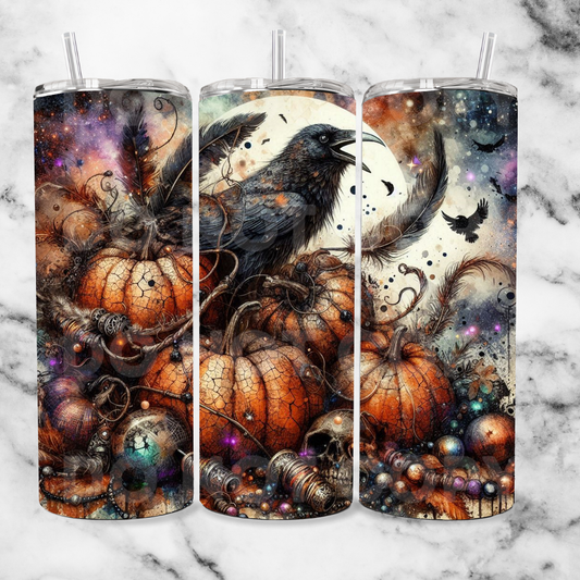 Halloween Raven 20oz Tumbler Wrap (sublimation transfer)