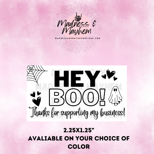 Hey Boo Packaging Stickers