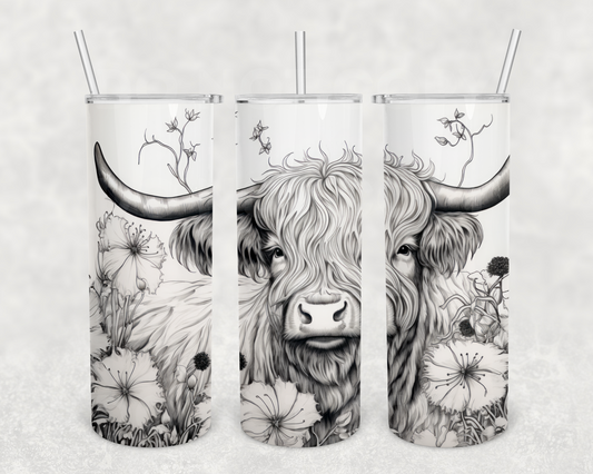 Monochrome highland 20 oz tumbler (finished product)