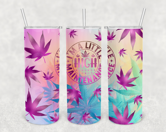 Pastel High Maintenance 20z Tumbler Wrap (sublimation transfer)