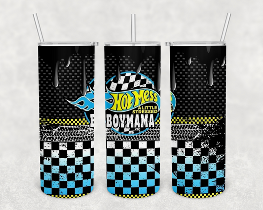 Hot Wheels boy mom 20oz Tumbler (finished product)