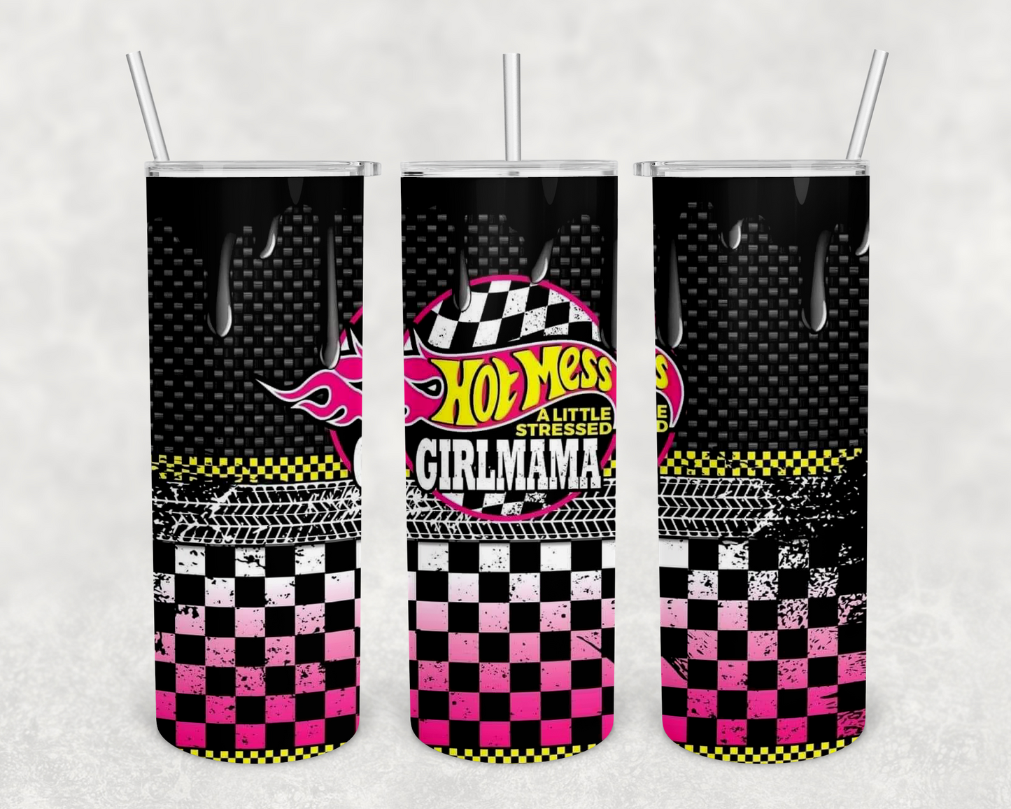 Hot Wheels girl mom 20oz Tumbler (finished product)