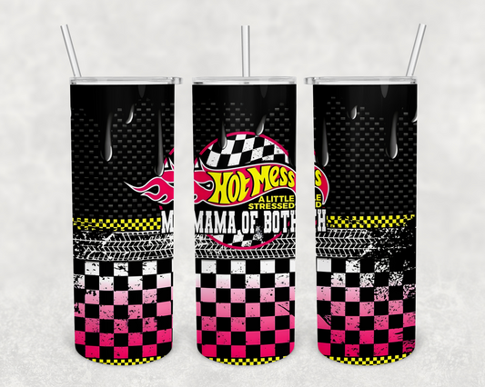 Hot Wheels Mom of both 20oz Tumbler (finished product)