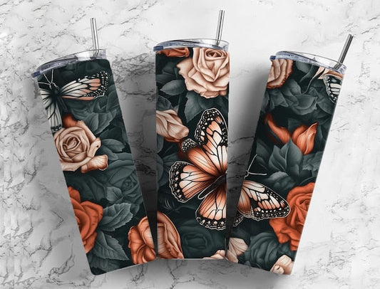 Dark Butterfly 20 oz tumbler (finished product)