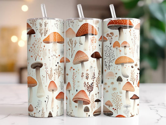 Cottagecore mushroom 20oz Tumbler (finished product)