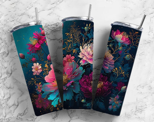 Moody floral 20oz Tumbler (finished product)