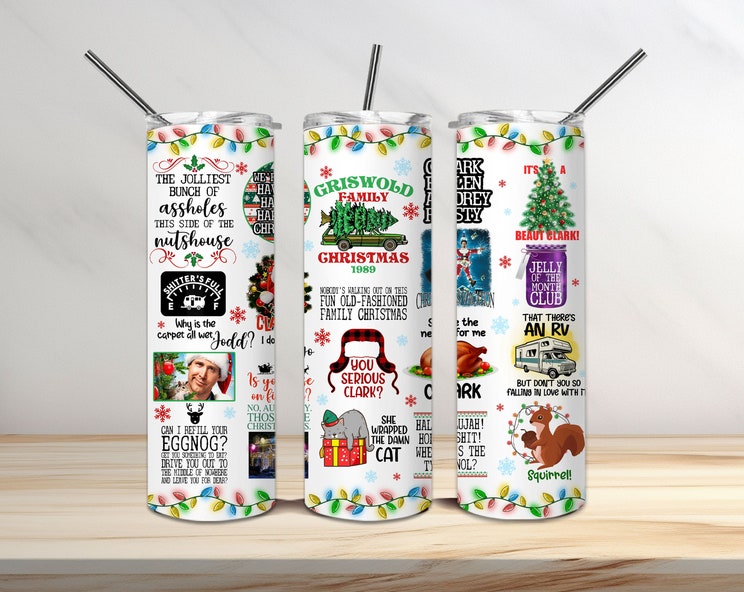 Christmas Vacation collage 20z Tumbler Wrap (sublimation transfer)