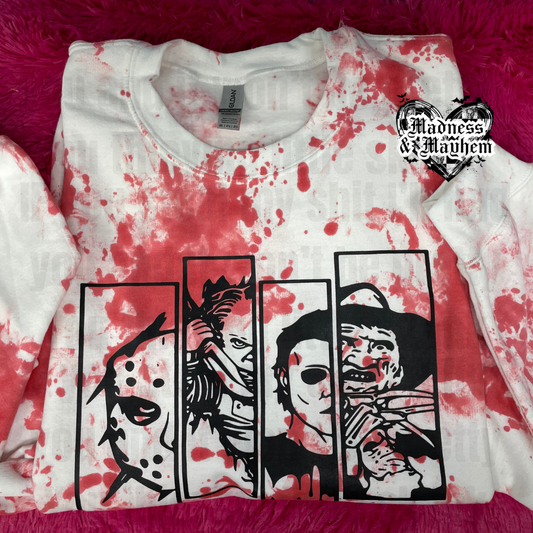 Killer red splatter crew neck sweatshirt OR TSHIRT (finished product)