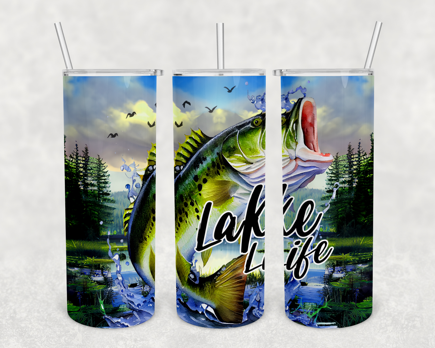 Lake life fishing 20z Tumbler Wrap (sublimation transfer)