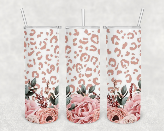 Leopard Floral Tumbler Wrap (sublimation transfer)