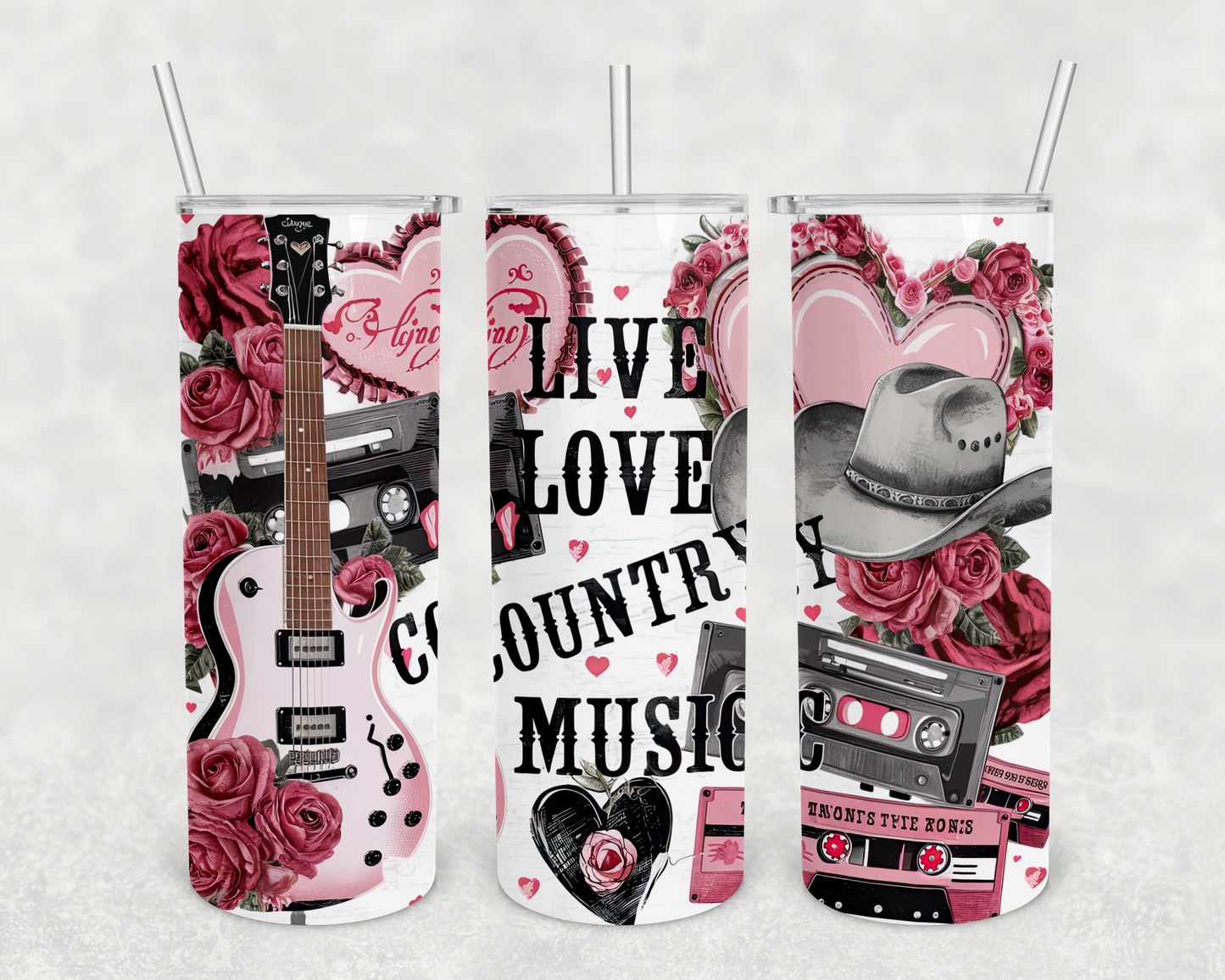 Live Love Country Music 20z Tumbler Wrap (sublimation transfer)