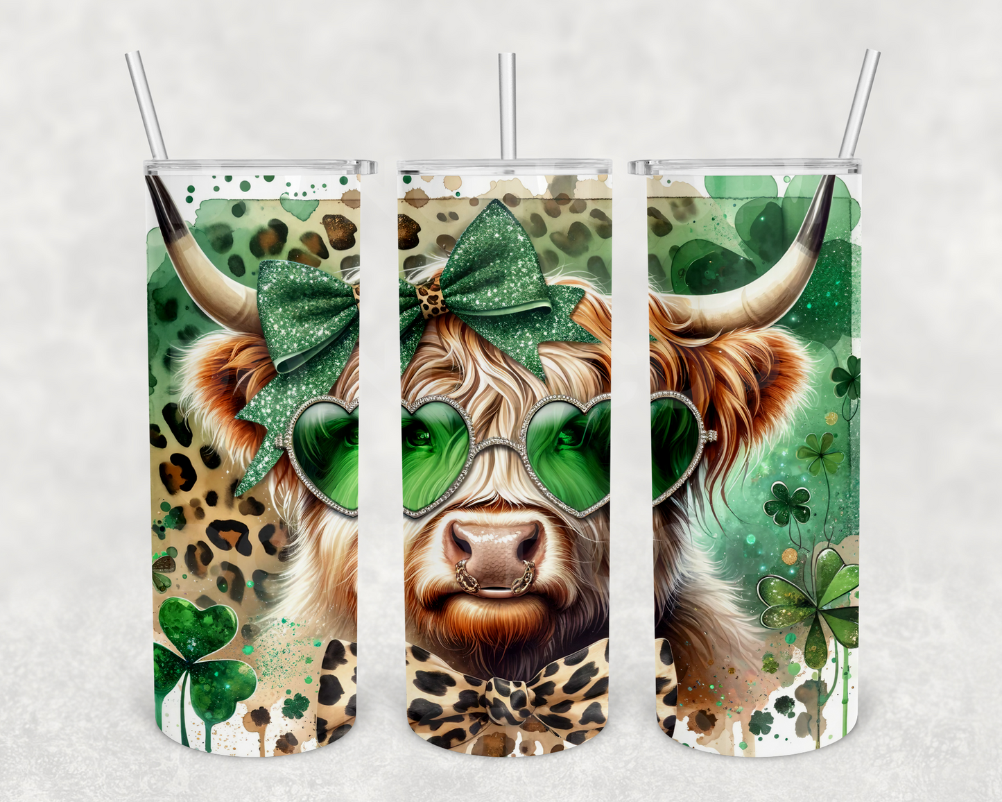 Lucky highland cow 20 oz tumbler (finished product)