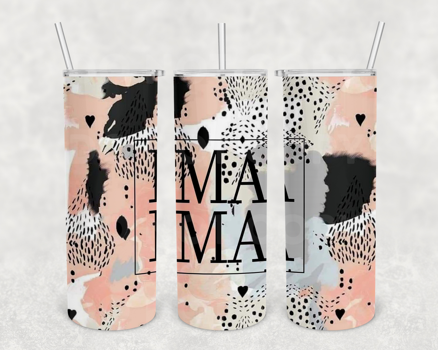 Mama Spots 20 oz tumbler (finished product)