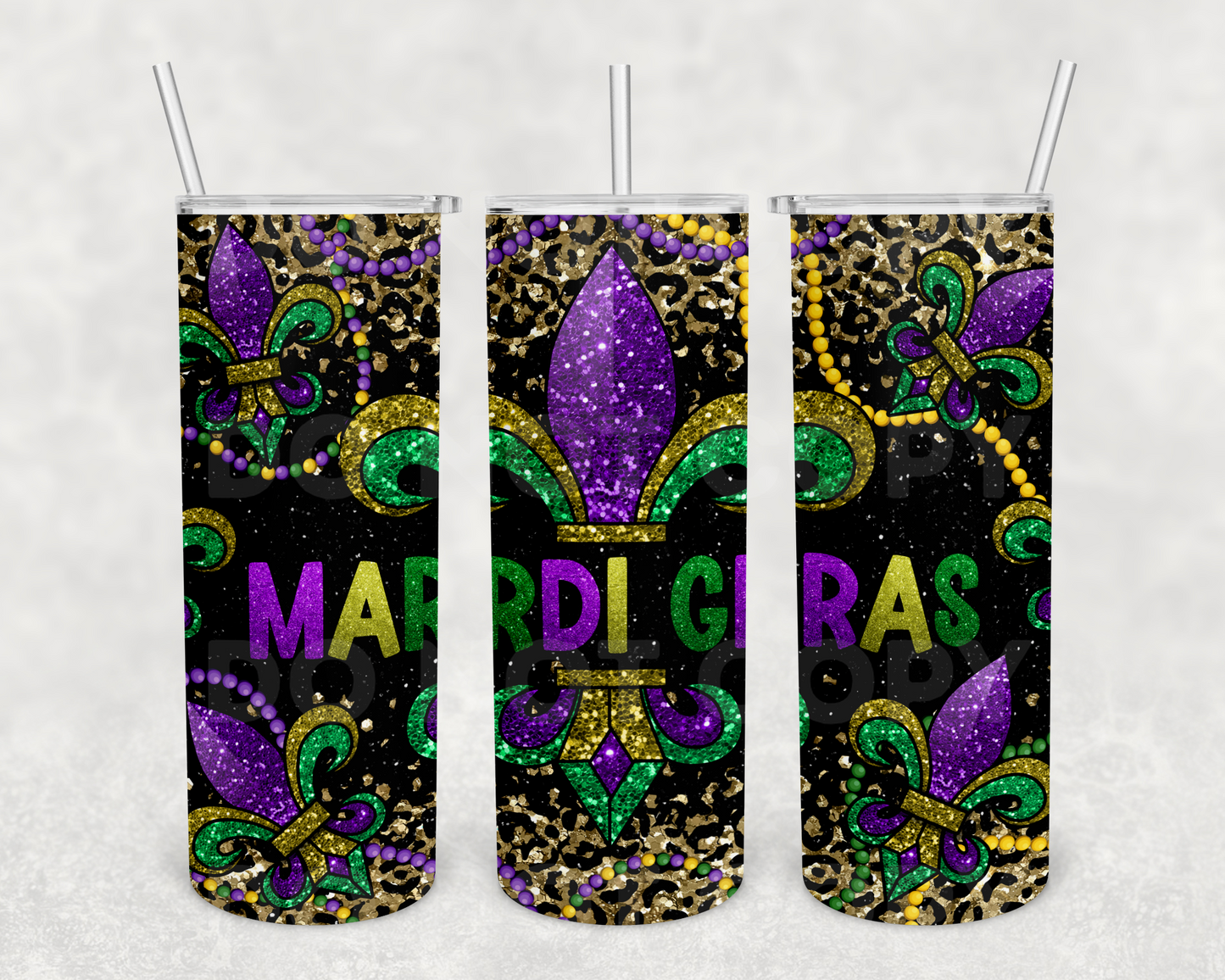 Mardi Gras glitter 20z Tumbler Wrap (sublimation transfer)