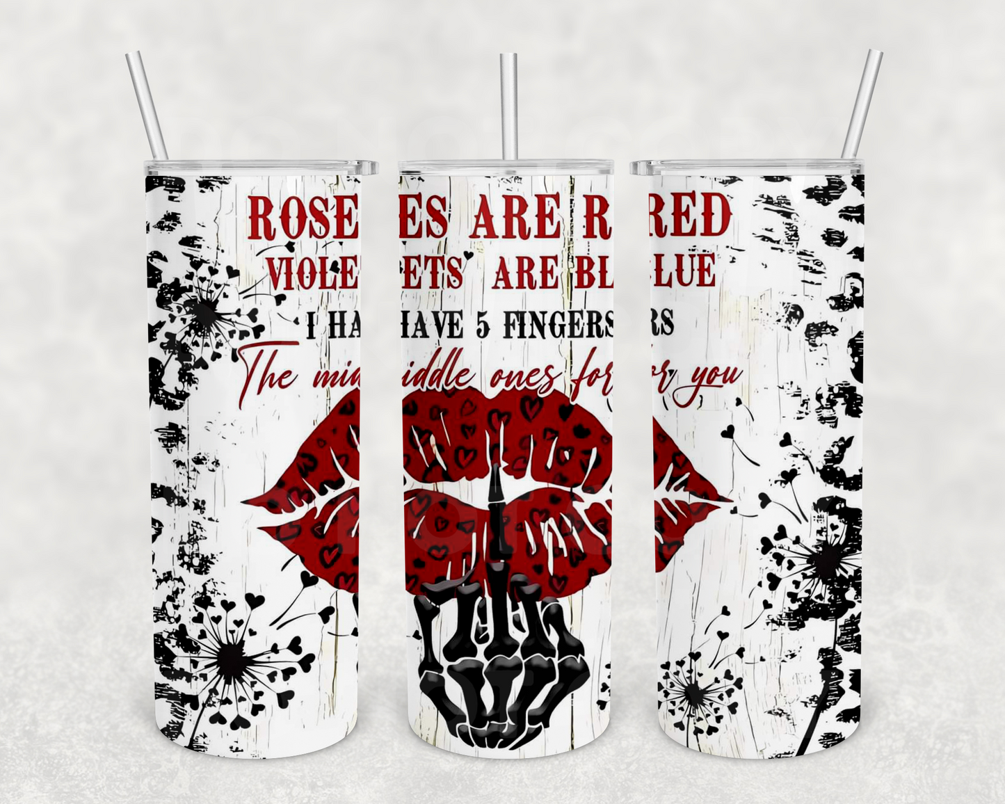 Middle finger Valentine 20z Tumbler Wrap (sublimation transfer)