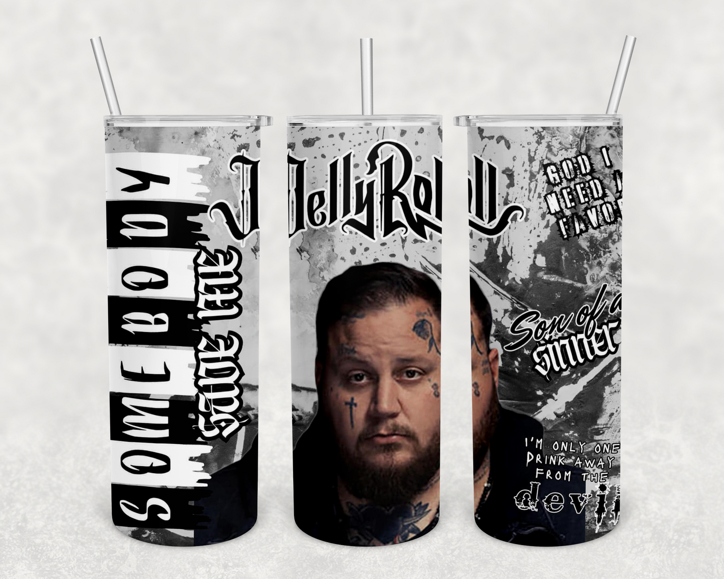 Monochrome Jelly Roll 20z Tumbler Wrap (sublimation transfer)