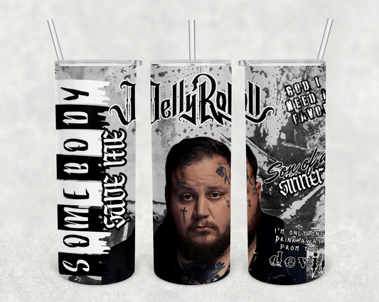 Jelly roll cup tumbler somebody save me jelly roll merch