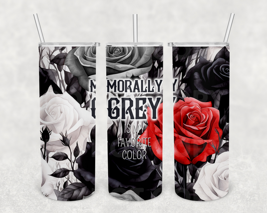 Morally Grey 20 oz tumbler (finished product)