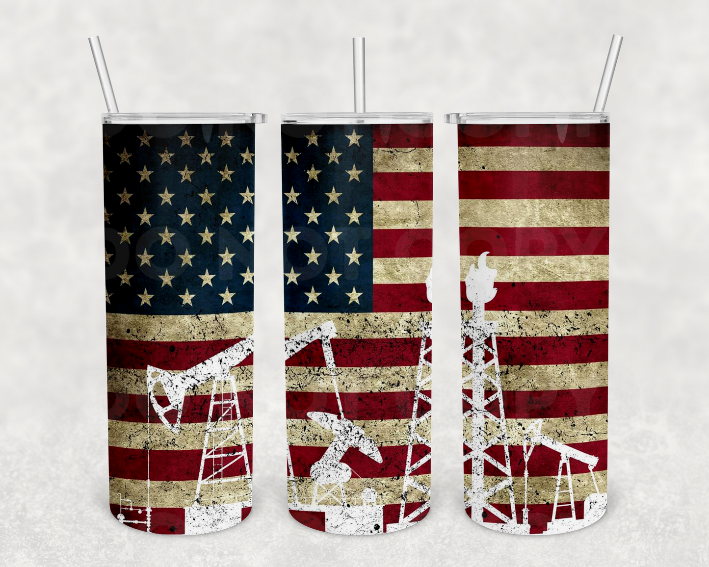 Oil field flag 20z Tumbler Wrap (sublimation transfer)