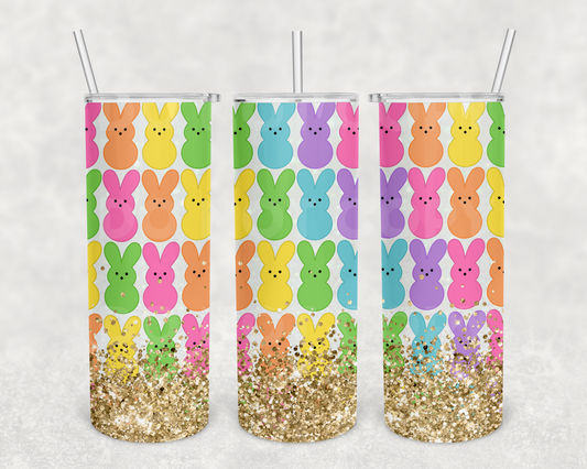 Peeps glitter dip 20z Tumbler Wrap (sublimation transfer)