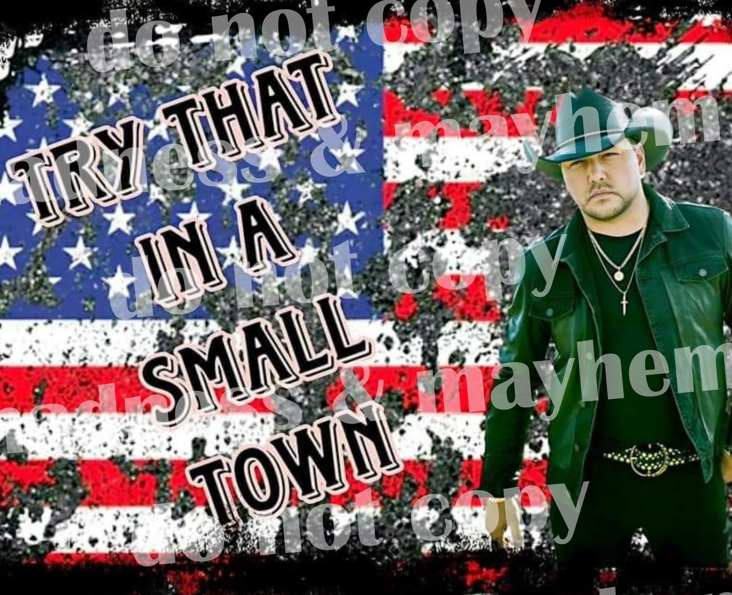 Jason Aldean Try That in a Small Town 20z Tumbler Wrap (sublimation transfer)