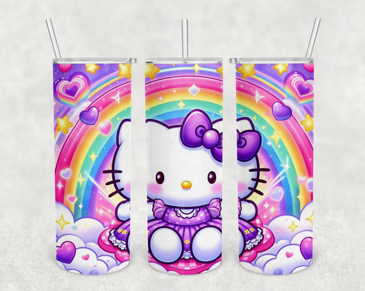 Rainbow Kitty 20z Tumbler Wrap (sublimation transfer)