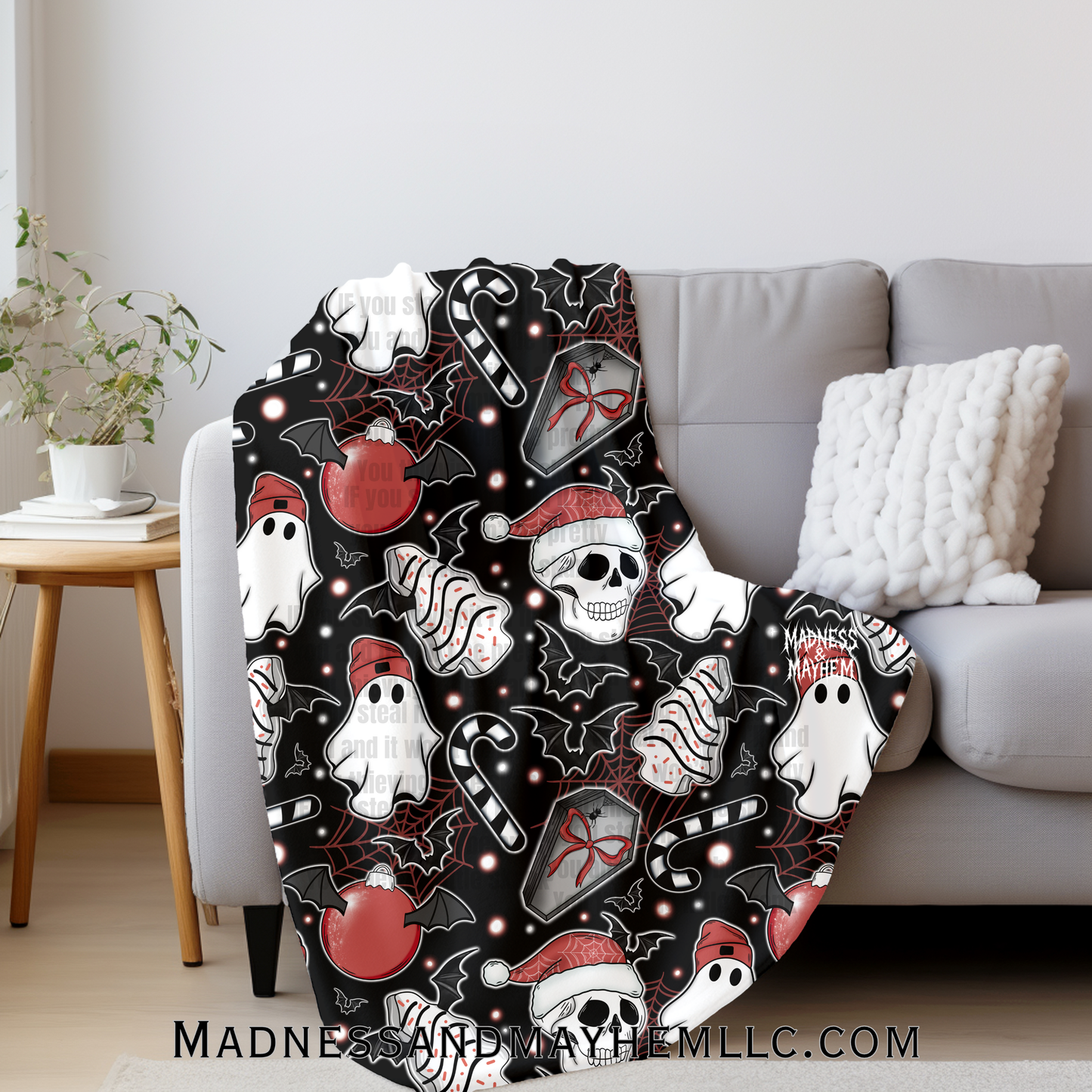 red creepmas blanket
