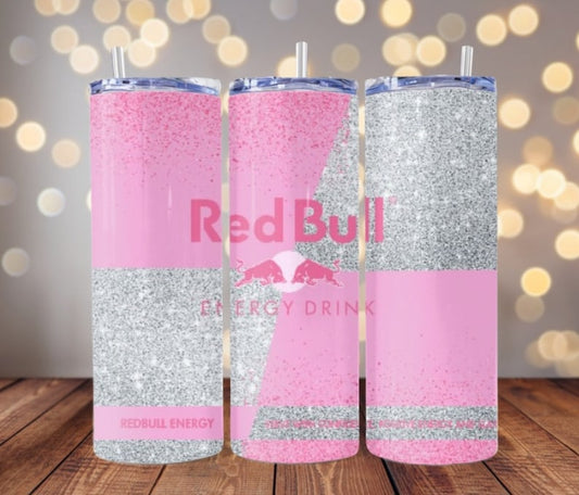 Pink red bull 20z Tumbler Wrap (sublimation transfer)