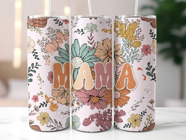 Retro mama floral 20z Tumbler Wrap (sublimation transfer)