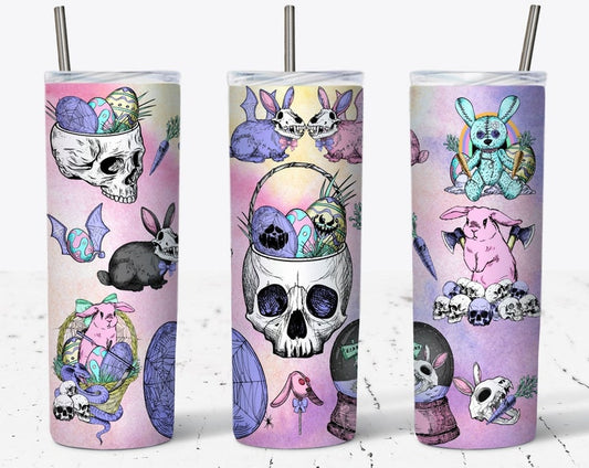 Easter Skull 20z Tumbler Wrap (sublimation transfer)