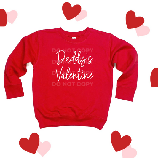 Daddy's Valentine screen print transfer