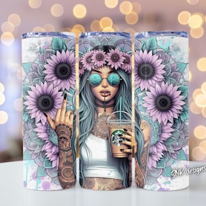 Hippie starbucks 20z Tumbler Wrap (sublimation transfer)