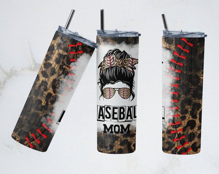 Leopard Baseball mom 20z Tumbler Wrap (sublimation transfer)