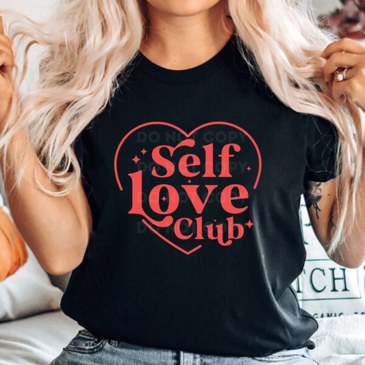 Self Love Club screen print transfer