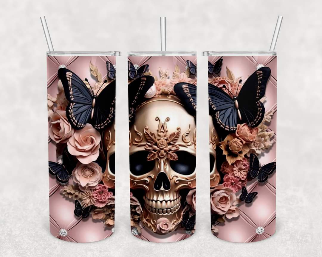 Lux skull 20z Tumbler Wrap (sublimation transfer)