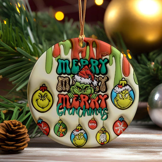 Merry Grinchmas Sublimation Ornament Transfer