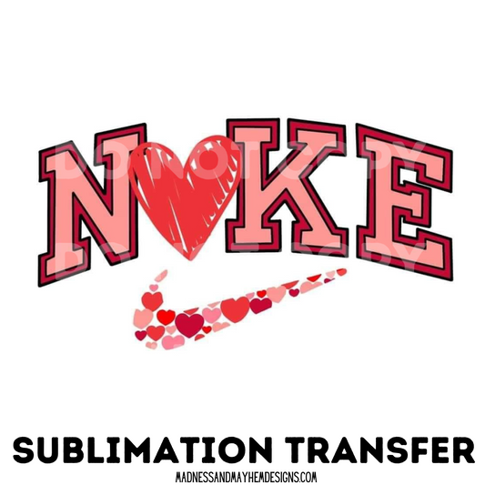 Valentine swoosh sublimation shirt transfer