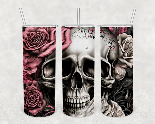 Romantic Skull 20z Tumbler Wrap (sublimation transfer)